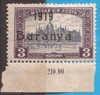 1919  18-34   BARANYA  UNGARN SERBIA JUGOSLAVIJA OVERPRINT  INTERESSANT  - TYP II NEVER HINGED - Baranya