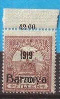 1919  12-14   BARANYA  UNGARN SERBIA JUGOSLAVIJA OVERPRINT  INTERESSANT  - TYP II NEVER HINGED - Baranya