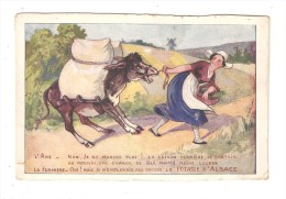 CPA :  Publicité : Potasse D'Alsace - Illustrationdialogue Entre  Fermière( Vantant Potasse D'Alsace )  & âne : - Advertising