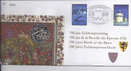 Belgie - Belgique Numisletter 3088/89 700 Jaar Guldensporenslag  2002 - Numisletter