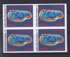 POLYNESIE N° 411 72F POLYCHROME LA POLYNESIE VUE DU CIEL VUE DE MATAIVA NON DENTELE BLOC DE 4 - Unused Stamps