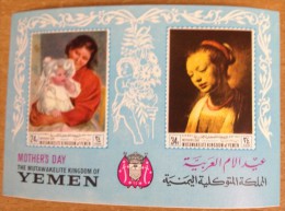 Yemen 1968 Mother´s Day Art Renoir / Rembrandt Sheet Painting Mnh Imp. - Rembrandt