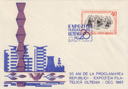 14207- OLTENIA PHILATELIC EXHIBITION, SPECIAL COVER, 1967, ROMANIA - Lettres & Documents