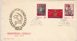 1161FM- COMMUNIST PARTY ANNIVERSARY, PHILATELIC EXHIBITION, COVER FDC, 1971, ROMANIA - FDC