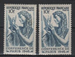 Variété Du  N° 762 Neufs Avec Trace De Charnière, Trait Discontinu Bleu Du P De République Jusqu'au O De Conférence - Covers & Documents