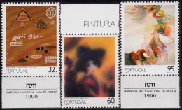 PORTUGAL - 1990,  Pintura Portuguesa Do Séc. XX.  (5.º Grupo)  (Série, 3 Valores)   ** MNH  MUNDIFIL  Nº 1923/5 - Unused Stamps