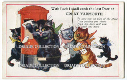 CARTOLINA VALIGETTA TEMATICA GATTI GREAT YARMOUTH NORFOLK REGNO UNITO VIAGGIATA ANNO 1928 CATS - Great Yarmouth