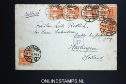 Germany Eilbrief Hamburg To Harlingen Holland,  Strip Of 4 - Lettres & Documents