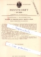 Original Patent - H. Giffhorn In Wolfenbüttel , 1880 , Ausgleichung Mehrerer Zugkräfte  !!! - Wolfenbüttel