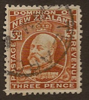 NZ 1909 3d KEVII P14 Line SG 395 U ZZ63 - Used Stamps