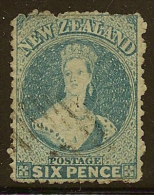 NZ 1871 6d Blue FFQ SG 136 U #LA11 - Oblitérés