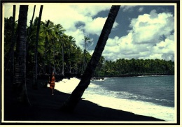 The Black Sands Beach At Kalapana / Hawaii  -  Mehrbild-Ansichtskarte Ca.1983   (4235) - Honolulu