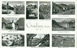 Grächen Wallis Schweiz Multivue MB Carte Klopfenstein Photo Sw 30er - Grächen