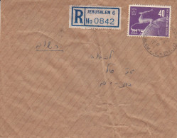 Israël - Lettre Recommandée De 1950 - Oblitération Jerusalem - Animaux - Cerfs - Expédié Vers Bat Yam - Storia Postale