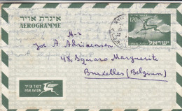 Israël - Aérogramme De 1956 - Expédié Vers La Belgique - Animaux - Cerfs - Storia Postale