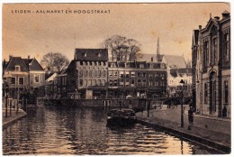 Leiden - Aalmarkt En Hoogstraat  (Oud Vrachtschip, Fietser)  - Zuid-Holland / Nederland - Leiden