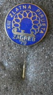 Skate - SKATING - XIII. Golden Spin Of Zagreb, Croatia - 1979. - Blue Colour Enamel Badge / Pin - Kunstschaatsen