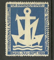 Schweiz Reklamemarke 1926 Ausstellung Schifffahrt Basel - Nuevos