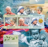 Mozambico 2012, Peacemaker, Pope Diana, M. Teresa, 6val In BF - Mother Teresa