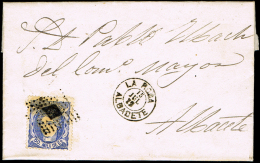 ALBACETE - EDI O 107 - CARTA CIRC. A ALBACETE 1872 - FECH. T.II \"LA RODA\ - Covers & Documents