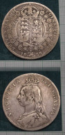M_p> Gran Bretagna 1/2 Crown O Mezza Corona 1889 Regina Vittoria, In Argento - K. 1/2 Crown