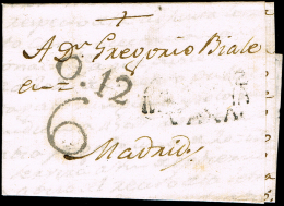 ALBACETE PREF. - ALCARAZ PE1 - CARTA CIRC. A MADRID 1815 - PORTEO 6 - ...-1850 Prefilatelia