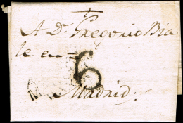 ALBACETE PREF. - ALCARAZ PE1 - CARTA CIRC. A MADRID 1815 - PORTEO 6 - ...-1850 Préphilatélie