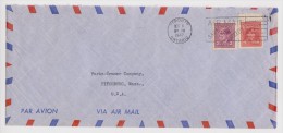 CANADA LETTRE COVER TORONTO 1947 PAR AVION  VIA AIR MAIL VERS  FITCHBURG USA - 2 Scans - - Cartas & Documentos