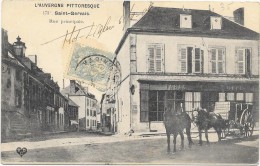 SAINT GERVAIS Cpa(63) Rue Principale   Belle Animation ( Charette)-@@rare@@ - Saint Gervais D'Auvergne