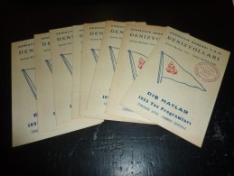 DENIZYOLLARI - SERVICE MARITIME TURC 1952 - TURKISH MARITIMES LINES - LOT DE 9 PROGRAMMES IDENTIQUES - Boats