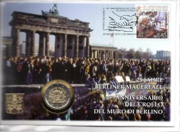 VATICANO 2014 - BUSTA FILATELICO NUMISMATICA 2 EURO - CROLLO MURO DI BERLINO - Cartas & Documentos