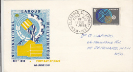 14326- ILO, INTERNATIONAL LABOUR ORGANIZATION, COVER FDC, 1969, AUSTRALIA - IAO