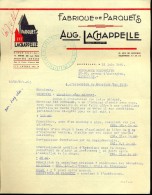 Faktuur Facture - Brief Lettre Fabrique De Parquets LaChapelle - Bruxelles 1965 - Old Professions