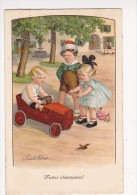 Cpa Pauli EBNER Voiture D'enfants Fillette Poupee Automobile 3427 Selco - Ebner, Pauli