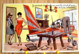 PIN UP HUMOUR CARRIERE AVIATION JE PENSAIS CONSTRUIRE UN MODELE REDUIT ET PUIS ON SE LAISSE ENTRAINER SCAN R/V - Carrière, Louis