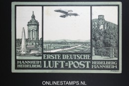 Deutsches Reich Erste Deutsche Luftpost Heidelberg Mannheim 1912 Gelaufen - Correo Aéreo & Zeppelin