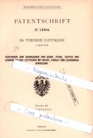 Original Patent - Dr. T. Fleitmann In Iserlohn , 1880 , Schweissen Von Eisen, Stahl, Kupfer Und Legierungen !!! - Iserlohn