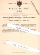 Original Patent - Dr. H. Oppermann In Bernburg , 1880 ,  Umwandlung Der Melassenschlempe  !!! - Bernburg (Saale)