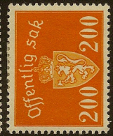 NORWAY 1937 200 Ore Official SG O282 HM #LF124 - Oficiales