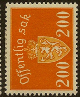 NORWAY 1937 200 Ore Official SG O282 HM #LF124 - Servizio