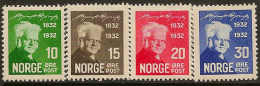 NORWAY 1932 Bjornson Centenary SG 227/30 HM #LF241 - Nuevos