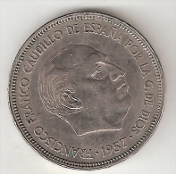 Spain  25 Pesetas  1957  (64)    Km 787  Vf+ - 25 Pesetas