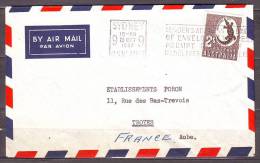 AUSTRALIE Lettre De SIDNEY  Le 23 Oct 1957  Par Avion Timbre SEUL Sur LETTRE   Pour TROYES Aube - Briefe U. Dokumente