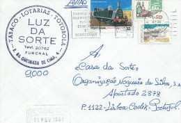 STAMPS - TIMBRES - LETTER - LETTRE - PORTUGAL - TRANSPORT - TRAINS - 100 YEARS SEASON ROSSIO / LISBON - Lettres & Documents