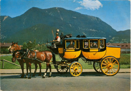 AK Kutsche Garmisch-Partenkirchen Postkutsche Badersee Bayern Deutschland Pferd Verlag Bücheler - Taxis & Cabs