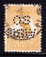 Australia 1913 Kangaroo 4d Orange 1st Wmk Perf OS NSW Used - Used Stamps