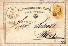 Carta Da Corrispondenza 2 Kr.sent From Innsbruck,08.04.1872  To Wien,09.04.1872,as Scan - Stamped Stationery