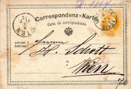 Carta Da Corrispondenza 2 Kr.sent From Innsbruck,08.04.1872  To Wien,09.04.1872,as Scan - Entero Postal