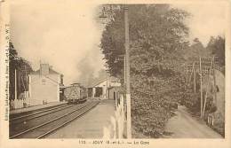 Ref E832-eure Et Loir - Jouy - La Gare Ligne De Chemin De Fer  -carte Bon Etat  - - Jouy