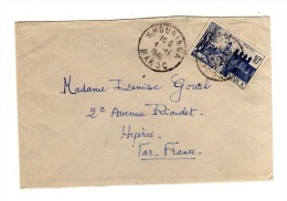 ENVELOPPE DE KHOURIBGA POUR HYERES 04/11/1948 - Covers & Documents